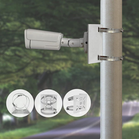 WiTi Universal Vertical Pole Mount for Security Camera, Solid Metal Bracket with Loops, Suitable for CCTV Cameras(Small Size)...
