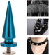 HEEPDD 10Pcs 10x26MM Large Size Cone Spikes Punk Rivets Stud Screw Tree Shape Back Spikes for DIY Leather Shoes Jacket Craft Garment Bag(Blue)...