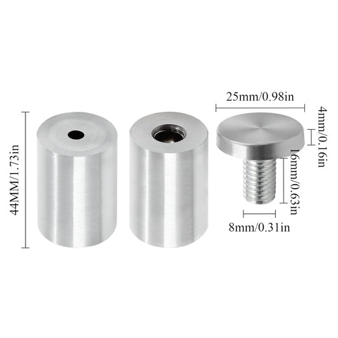 Luomorgo 12 Pcs 1" x 2" Stainless Steel Standoff Screws, Wall Sign Standoff Mounting Hardware Advertising Glass Standoff Nail for Hanging Acrylic ...