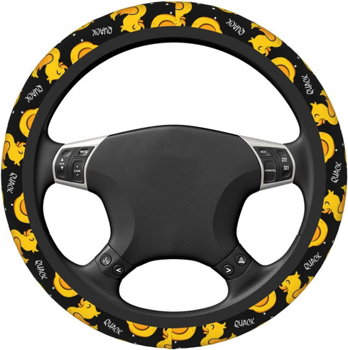 Cartoon Duck and Stars Steering Wheel Cover Non-Slip Auto Steering Wheel Protector Car Accessories Universal Fit 15 Inches for Men Women...