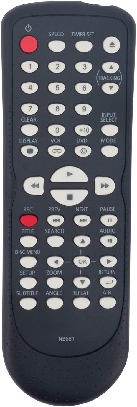 NB681 Replace Remote Control - WINFLIKE NB681UD Remote Control Replacement fit for Funai DVD VCR Combo Player DV220FX4 CDV225FX4 DV220FX4A NB681 N...