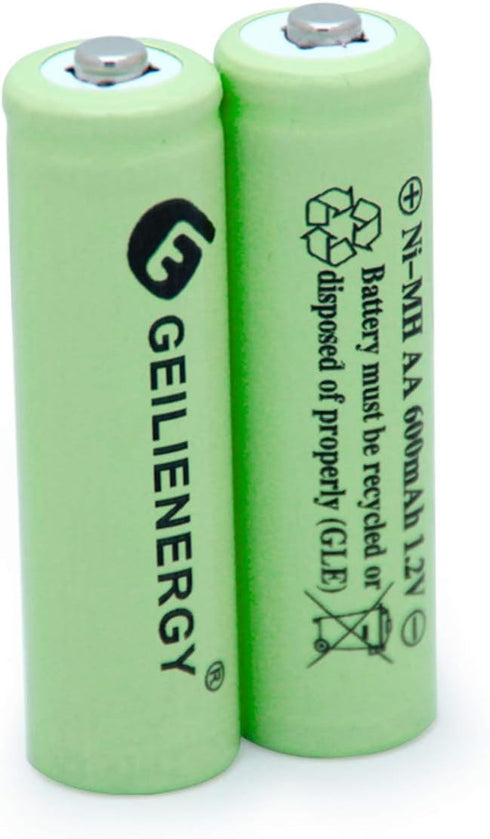 AA Solar Light Batteries NIMH 600mAh 1.2V Double A Rechargeable for Garden Lawn Landscaping Solar Lights Remotes Mice(12Pcs)...