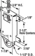 Sliding Mirror Door Rollers Assembly Fit Contractors Part #W8020C, 1-1/2" Nylon Concaved Wheels, 2-1/2" Hole Centers, Top Adjustable, Yellow Zinc ...