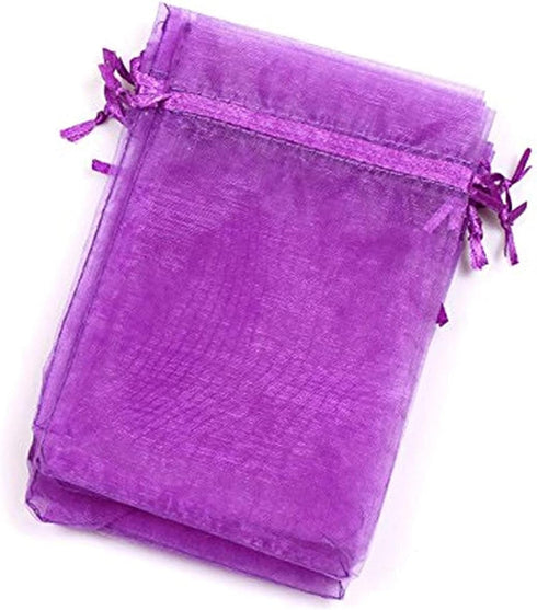 4x6 Inch Organza Gift Bags with Drawstring for Jewelry,Candy,100 Pcs Purple Sachet,Sheer Fabric Mesh Pouches for Baby Shower,Girl Birthday Present...