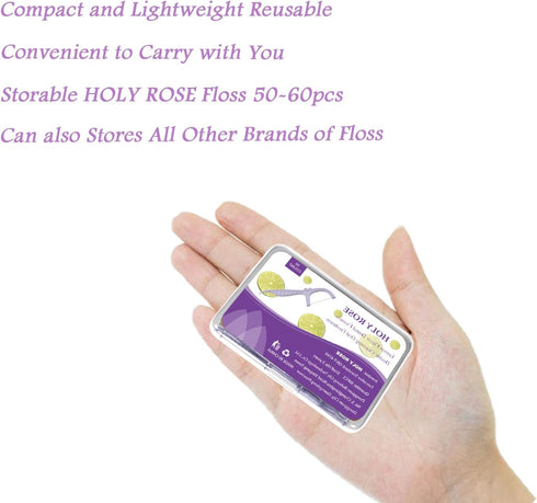 Holy rose Dental Floss Picks Portable Case with 50 Count Flossers,Holy rose Twin-Line Floss Sticks, Mint Flavor,Dual Action Clean Oral Perfect Too...