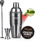 KITESSENSU Cocktail Shaker Set, Stainless Steel Martini Shaker Set with 24 Ounce Cocktail Mixer with Drink Shaker, Measuring Jigger, Bar Spoon & D...