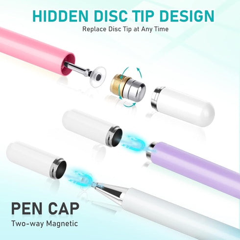 Stylus Pens for Touch Screens, 3 Pack Disc Universal Stylus Pen for iPad pro/Mini/Air/iPhone/Android/Microsoft Tablets and All Capacitive Touch Sc...