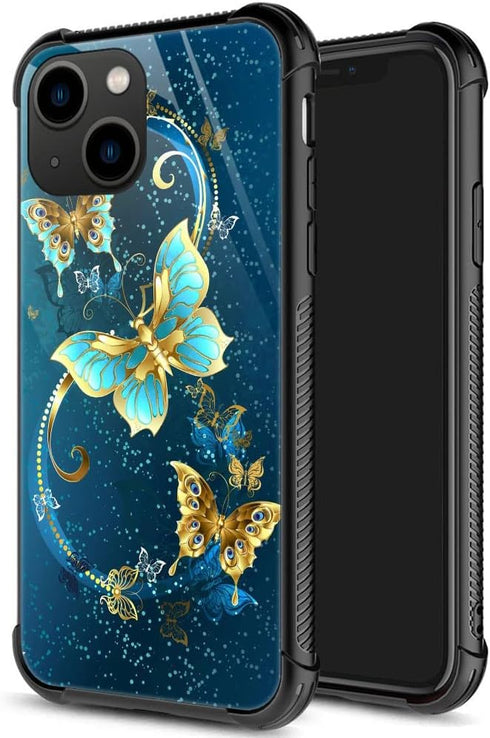 ZHEGAILIAN Case Compatible with iPhone 15 Plus, Emerald Butterfly Case for iPhone 15 Plus for Women Girls,Pattern Design Shockproof Anti-Scratch O...