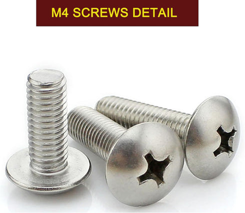 M4 10mm TV/Monitor Wall Mount Screws for 75x75mm and 100x100mm Brackets Metric Screws & Washers for Mounting Any TV/Monitor VESA Compatible...