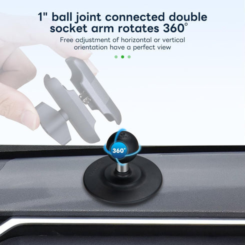 FANAUE Flex Adhesive Ball Base Compatible with RAM Mounts B Size Double Socket Arm, 1" Ball Head Adapter for Motorcycle Phone Mount Bike Phone Hol...