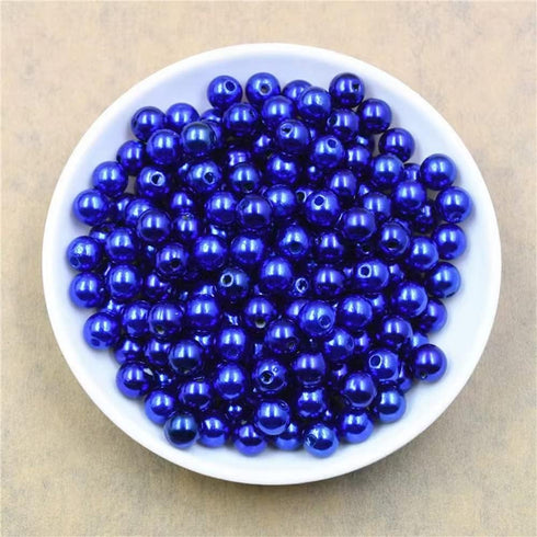 700pcs Pearl Beads 6mm Pearl Craft Beads Round Loose Pearls with Holes for Sewing Crafts Decoration Bracelet Necklace Jewelry Making (Royal Blue)...