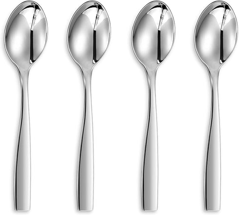 KEAWELL Premium 4-Piece Louis Spoon Set, 18/10 Stainless Steel, Set of 4, Fine Spoon Set with Squared Edge, Dishwasher Safe, Smooth and Solid (6.4...