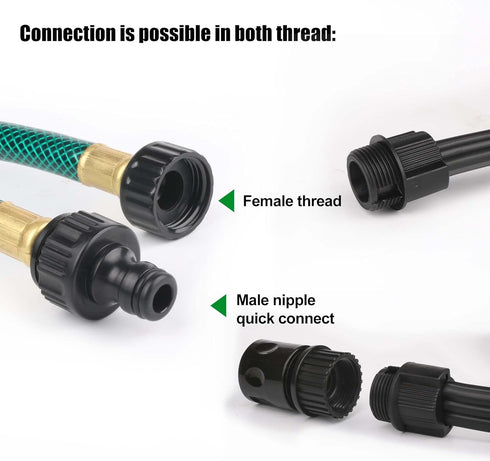 PVC Flat Sprinkler Hose with Garden Hose Quick Connector 3/4" GHT Fittings, Irrigation Soaker Hose, Drip Hose, Save Water (15FT, Black)...