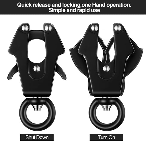 2 Pcs Frog Clip Black Dog Leash Clasp 360 Degree Swivel Clip Heavy Duty Quick Release Dog Chain Buckle Frog Cable Dog Leash Buckle for Linking Pet...
