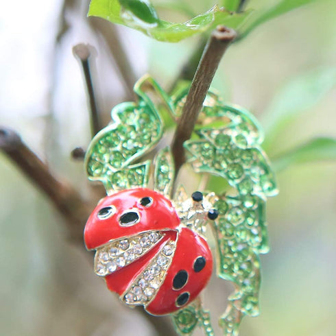 Set of 9 Lovely Little Ladybug Brooch Women’s Crystal Rhinestone Brooch Pins Party Gift Jewelry Accessories...