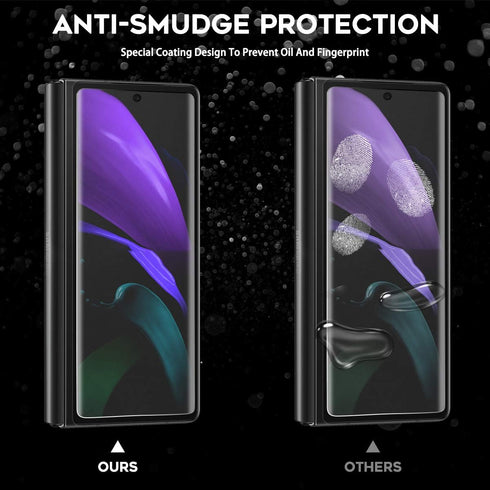 Orzero (2 Sets) Compatible for Samsung Galaxy Z Fold 2 5G, 2 Pack TPU Front Screen Protector and 2 Pack Inner Screen Protector High Definition Bub...