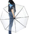 Tri-fold Clear Rain Umbrella with Frosted Handle Transparent Umbrella, for Portable to Carry for Travel(Black)...