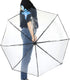 Tri-fold Clear Rain Umbrella with Frosted Handle Transparent Umbrella, for Portable to Carry for Travel(Black)...