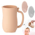 PandaEar Baby Bath Rinse Cup, Silicone Baby Shampoo Rinser with 2 Pack Cradle Cap Brush for Kids Toddler Body Washing (Pink)...