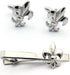 Fleur De Lis Cufflink and Tie Bar/Clip Set (Silver)...