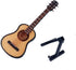 Dselvgvu Wooden Miniature Guitar with Stand and Case Mini Musical Instrument Miniature Dollhouse Model Home Decoration (3.94"x1.42"x0.59")...