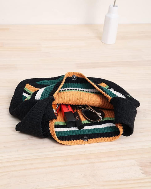 ENBEI Women's Shoulder Handbags Crocheted Bags Large knit bag Tote bag aesthetic for school cute Tote bags Beach Bag Tote...