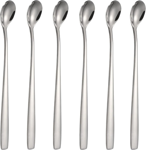 Stainless Steel Iced Tea Spoons Set of 6 Cocktail stir sticks Spoons Bar Spoon for Cold Drinks...