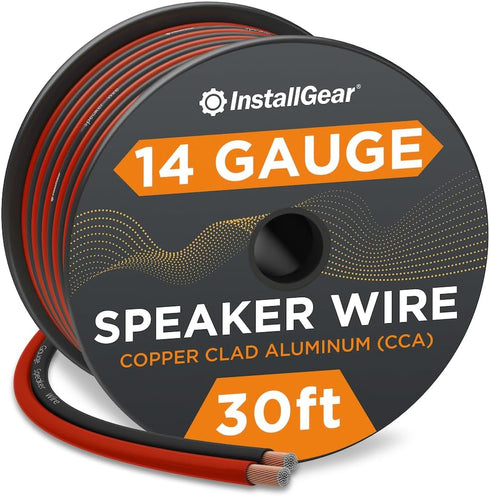 InstallGear 14 Gauge Speaker Wire Cable (30 Foot) - 14 AWG True Spec and Soft Touch Cable - Speaker Cable Wire - Car Speakers Stereos, Home Theate...