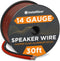 InstallGear 14 Gauge Speaker Wire Cable (30 Foot) - 14 AWG True Spec and Soft Touch Cable - Speaker Cable Wire - Car Speakers Stereos, Home Theate...