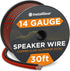 InstallGear 14 Gauge Speaker Wire Cable (30 Foot) - 14 AWG True Spec and Soft Touch Cable - Speaker Cable Wire - Car Speakers Stereos, Home Theate...