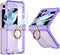 for Samsung Galaxy Z Flip 5 Case Hinge Protection Luxury Soft Transparent with Ring Holder Built-in Screen Protector All-Inclusive Shockproof Case...