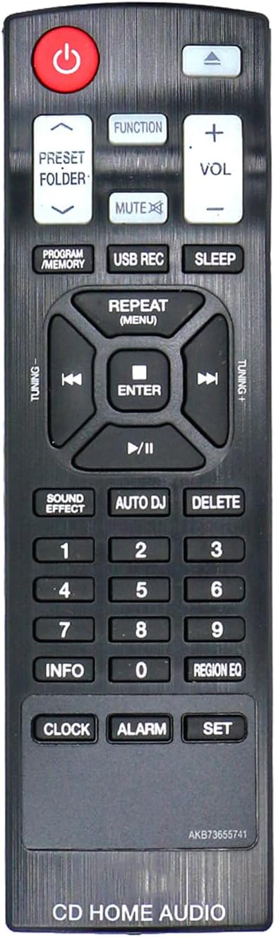 AKB73655741 Replacement Remote fit for LG Home Audio Mini Hi-Fi System CM4350 CM4550 CMS4350F CMS4550F CMS4550W CM4330 CM4430 CM4530 CM4630 CMS433...
