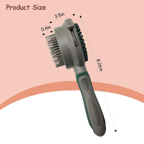 WishLotus Pet Brush, Double Sided Massaging Cat Hair Brush Retractable Self Cleaning Soft Pet Grooming Brush with Comfortable Handle for Grooming ...