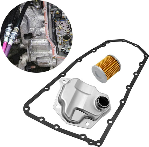 Transmission Oil Filter And Gasket Replace 31728-1XF03 Transmission Filter CVT Auto Transmission Filter Kit Replacement for Nissan 07-18 Altima Ju...