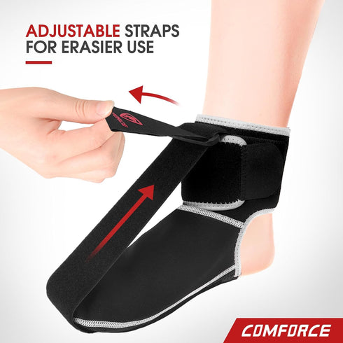 Plantar Fasciitis Night Splint Socks, Adjustable Plantar Fasciitis Brace for Foot Drop, Achilles Tendonitis, Heel Spur, Pain Relief, Black(Medium)...