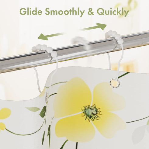 Amazer Shower Curtain Hooks, Decorative Shower Curtain Hooks Rust-Resistant Stainless Steel Shower Curtain Hooks for Bathroom Shower Rod-Set of 12...
