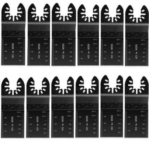 12Pcs Wood Oscillating Multi Tool Quick Release Saw Blades, Professional Multifunctional Universal Wood Multitool Blades...
