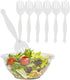 PARTY BARGAINS 8.75" Disposable Clear Plastic Serving Forks, 6 Pack, Heavy Duty Kitchenware Serving Fork Utensil for Wedding, Catering Services, B...