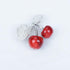 Red Stone Cherry Brooch Pin Green Cubic Zirconia Leaf Fruit Lapel Pin for Women Party Weddings Banquet Jewelry Pins...