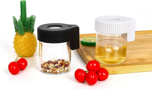Magnifying Jar with Light, Light-Up LED Transparent Glass Air Tight Storage Jars Magnifying Viewing Jar (Red)...