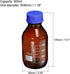 PATIKIL 500mL Reagent Media Bottle, 1Pcs Round Graduated Glass Storage Bottle Blue Screw Cap for Chemistry Lab Universities Home, Amber...