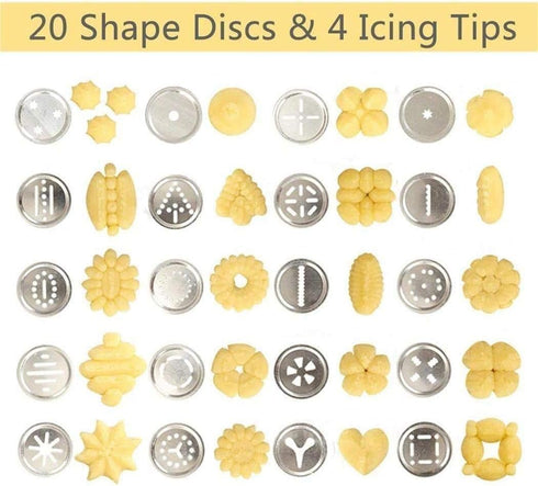 YOOUSOO Cookie Press Maker Kit, Spritz Cookie Maker Machine For Baking, For DIY Biscuit Maker and Decoration with 20 Cookie Discs and 4 Piping Tip...