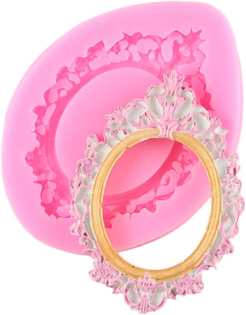 Mujiang Baroque Style Fondant Molds - Curlicues Scroll Lace Photo Frame Silicone Molds Sugarcraft Cake Border Decoration Set Of 4...