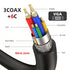xiwai 90 Degree VGA RGB Cable Right Angled Male to Straight Male Extension Cord 3COAX+6C for Computer Monitor Projector 1m/3.3ft...