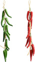 Artificial Hanging Pepper String 2 Sets, Simulation Lifelike Hot Chili Vegetable Fruit Garland Vine for Home Kitchen Farm Party Wall Decoration, R...
