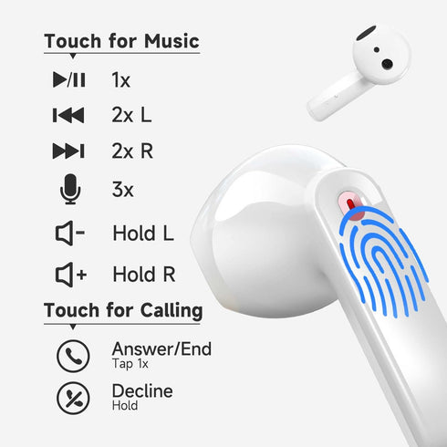 Wireless Earbuds Bluetooth Earbuds Wireless Headphones IPX5 Waterproof Earphones Noise Cancelling Headset Deep Bass Long Battery Bluetooth Headpho...