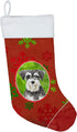 Caroline's Treasures CK4016CS Christmas Snowflakes Schnauzer #2 Christmas Stocking Fireplace Hanging Stockings Christmas Season Party Decor Family...