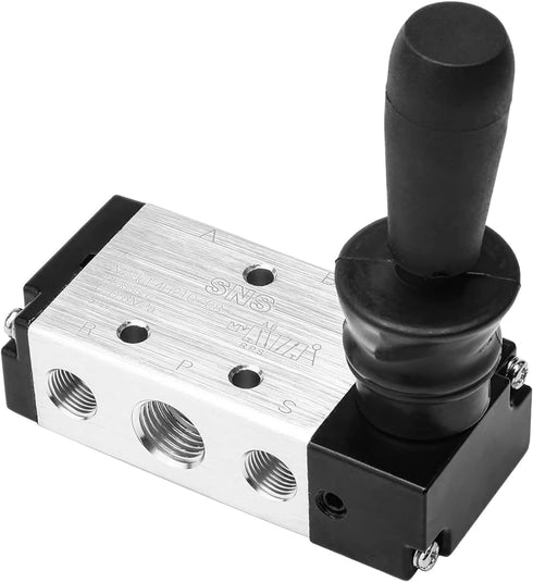 JIUWU 4H210-085 Way Pneumatic Air Hand Lever Operated Valve Solenoid Valve Port 1/4 Inches Manual Control Valves...