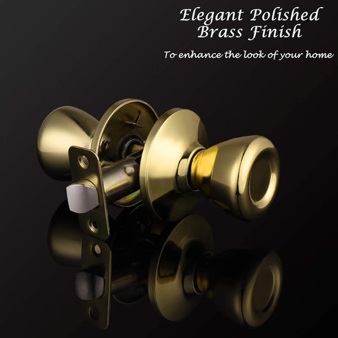 home improvement direct Passage Door Knobs for Hallway and Closet Door, Keyless Non-Locking Interior Door Knob Handle in Polished Brass...