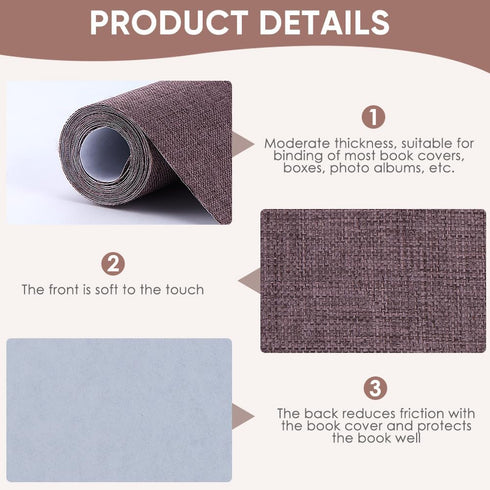 CRASPIRE 51 x 11.8" Linen Book Cloth Camel for Book Binding A4-A8 Fabric Surface Paper Backed Bookcover Books Album Scrapbooking Archival DIY Cove...